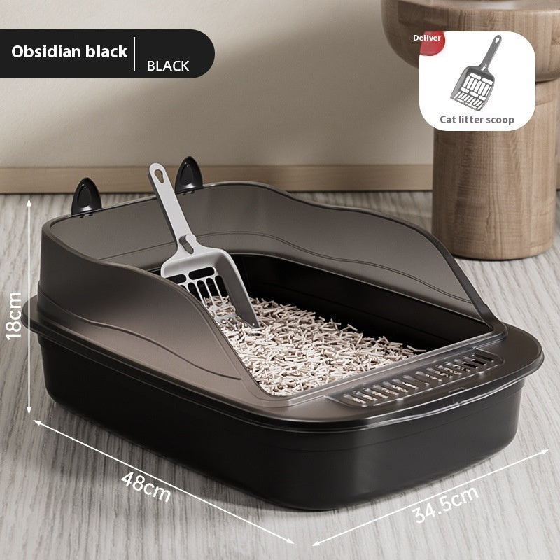Oversized Cat Litter Box with High Sides – Splash-Proof XL Cat Toilet, Deep Basin Design for Large Cats, Anti-Scatter, Easy to Clean
