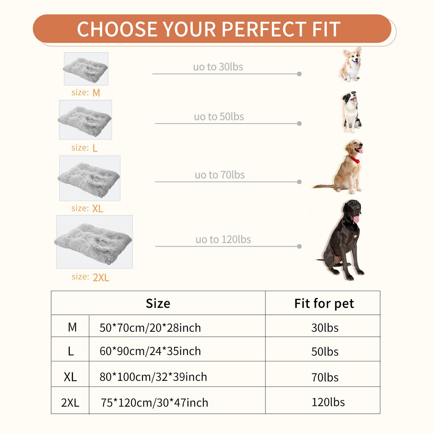 Fluffy Dog Crate Pad – Soft Faux Fur Anti-Anxiety Bed for Dogs & Cats, Non-Slip Calming Crate Mat, Washable Plush Pet Bed