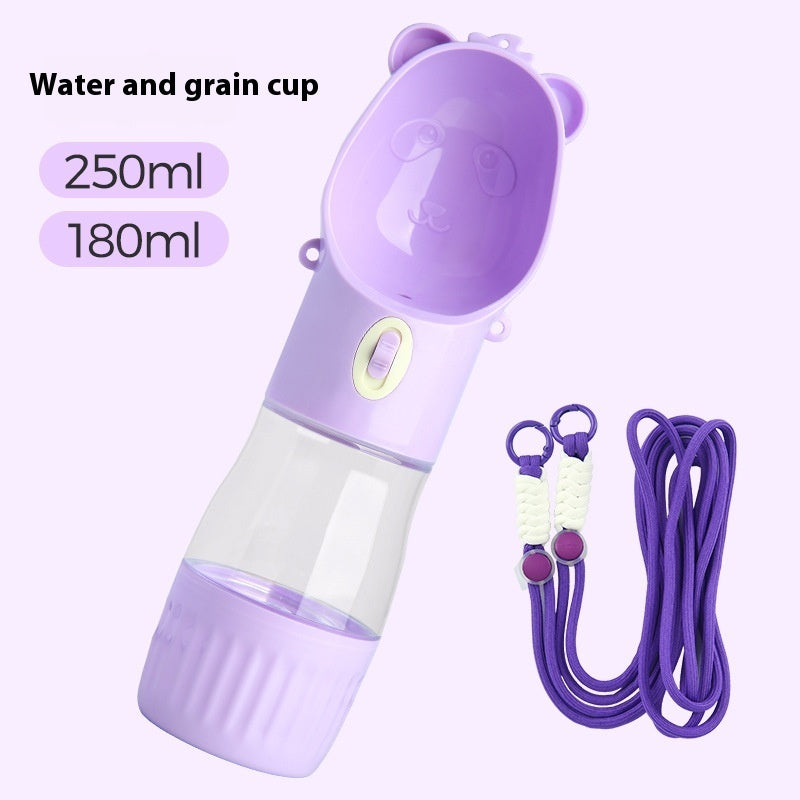 2-in-1 Portable Dog Water Bottle with Food Container – Leak-Proof Travel Feeder for Small & Large Dogs, Cats – 380ml / 500ml