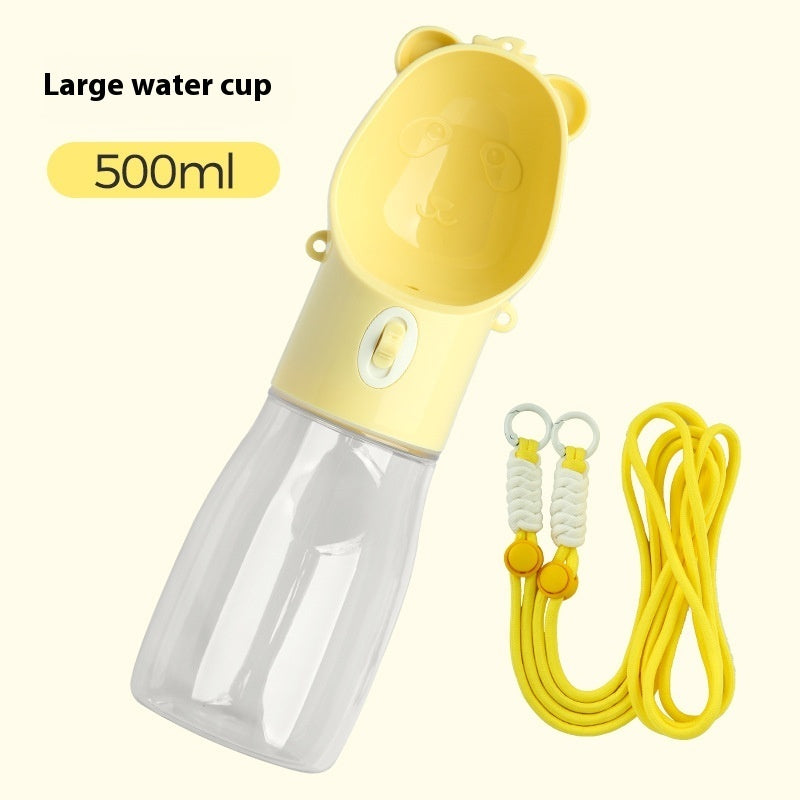 2-in-1 Portable Dog Water Bottle with Food Container – Leak-Proof Travel Feeder for Small & Large Dogs, Cats – 380ml / 500ml