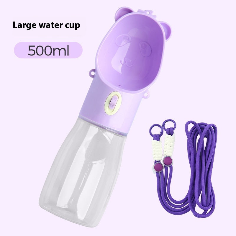 2-in-1 Portable Dog Water Bottle with Food Container – Leak-Proof Travel Feeder for Small & Large Dogs, Cats – 380ml / 500ml