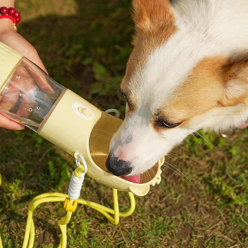 2-in-1 Portable Dog Water Bottle with Food Container – Leak-Proof Travel Feeder for Small & Large Dogs, Cats – 380ml / 500ml
