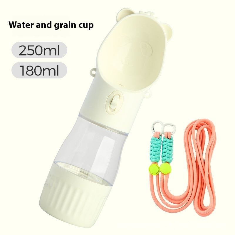2-in-1 Portable Dog Water Bottle with Food Container – Leak-Proof Travel Feeder for Small & Large Dogs, Cats – 380ml / 500ml