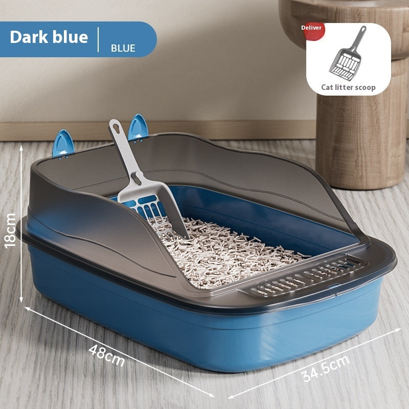 Oversized Cat Litter Box with High Sides – Splash-Proof XL Cat Toilet, Deep Basin Design for Large Cats, Anti-Scatter, Easy to Clean