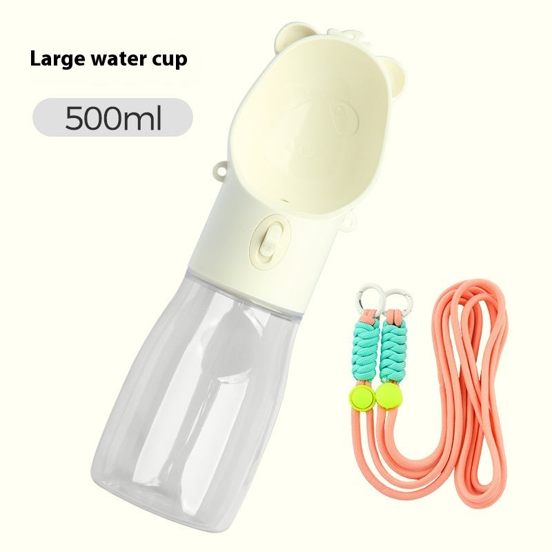 2-in-1 Portable Dog Water Bottle with Food Container – Leak-Proof Travel Feeder for Small & Large Dogs, Cats – 380ml / 500ml