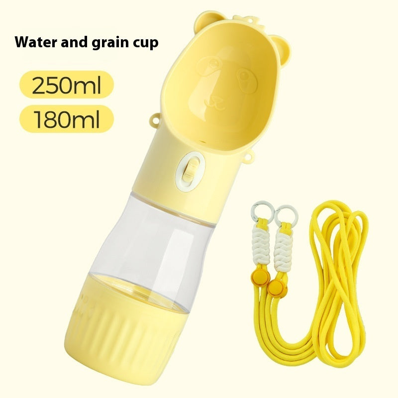 2-in-1 Portable Dog Water Bottle with Food Container – Leak-Proof Travel Feeder for Small & Large Dogs, Cats – 380ml / 500ml