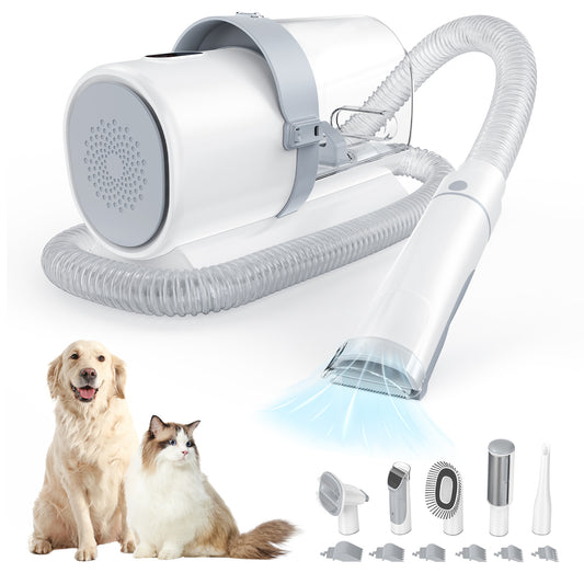Low Noise Pet Hair Trimmer with Vacuum – Professional Dog Grooming Kit, 6 Attachments, 2.5L Dust Cup, Detachable Blades, Quiet Operation ≤65dB